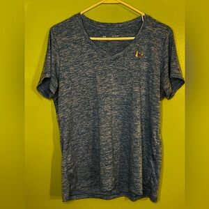 Under Armour Heathered Blue V-Neck Tee